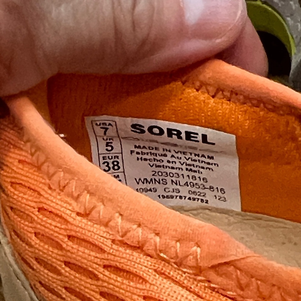 Orange Knit Wave-Sole Women's Sneakers - Picture 7 of 8